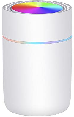 Bexdug Luftbefeuchter, Kleine Luftbefeuchter für Pflanze, Baby, Zimmer, Schlafzimmer, Nachttisch, Büro, Haus und Wohnzimmer, Tisch-/Auto-Luftbefeuchter mit Buntem Lichteffekt und 2 Arbeitsmodi