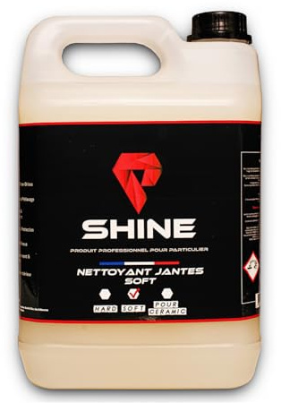 SHINE - Nettoyant Jantes Soft - Douceur optimale pour Toutes Les Jantes - Formule délicate pour Les Surfaces sensibles - Nettoyage en Profondeur sans Risque - Facile à Utiliser (5L)