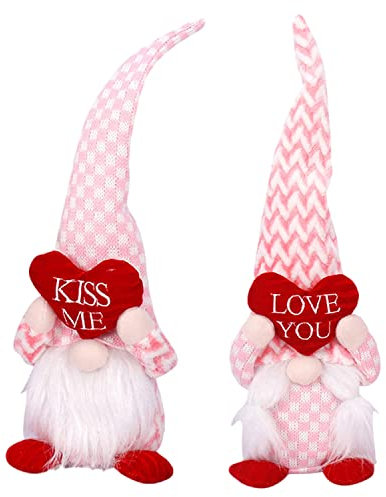 Valentinstag Puppe Deko Süß Plüsch Dekorationen Plüschpuppe Dekor Für Wohnkultur Puppe Dekorationen Urlaub Party Geschenke für Frauen Mama Hochzeitstag Freundin Ehefrau Muttertag Zwerg Figuren 2pcs
