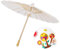 Hapivida Papier Regenschirm Dia 40cm Weiß Chinesischer Dekorativer Regenschirm Japanischer Hochzeitsschirm DIY Malerei Sonnenschirm für Schulparty, Foto, Cosplay
