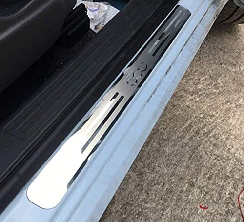 ALINZO Stainless Steel, 2 Pcs Car Door Sill Protector, Threshold strip, Protective Stickers, Welcome Pedal Scuff Plate, Decoration Accessories, For F-iat 500 2012-2020