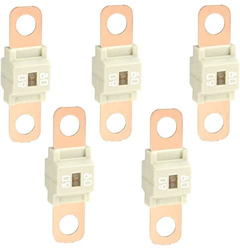 Midi Hochstromsicherung Bolt-on Sicherung 80 Ampere Schraubsicherung Streifensicherung Für Pkw, Lkw, Baufahrzeuge, Busse, Wohnwagen (5 Stück Beige)