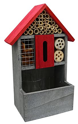 Insektenhotel farbig rot-grau bepflanzbar FSC ® 100%