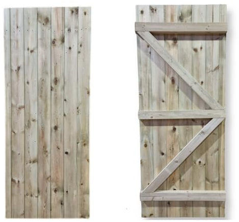 Timber Wooden Garden Gate - Flat Top Wooden Gate - Side Gate for Gardens with Tongue and Groove Cladding - Sheds To Last Garden Gates - Made from Pressure Treated Timber (1800mm Height x 900mm Width)