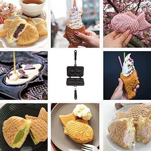 Premium and Efficient Materials Waffle Maker, Non Stick Waffle Irons Healthy and Safe, Fish Shape Cake Maker with Anti Scalding Handle, Waffle Maker with Removable Plates