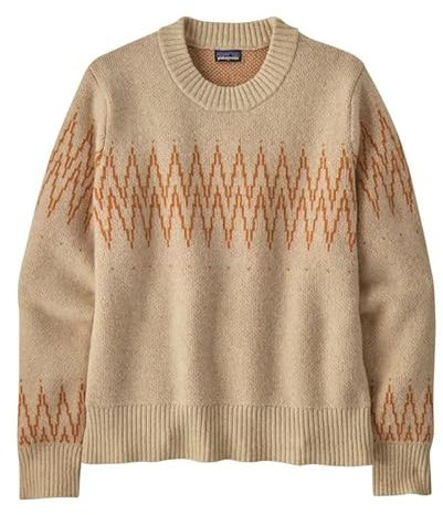 Patagonia W's Recycled Wool-Blend Crewneck Sweater Polo a Maniche Lunghe, Sea Song: Naturale, S Donna