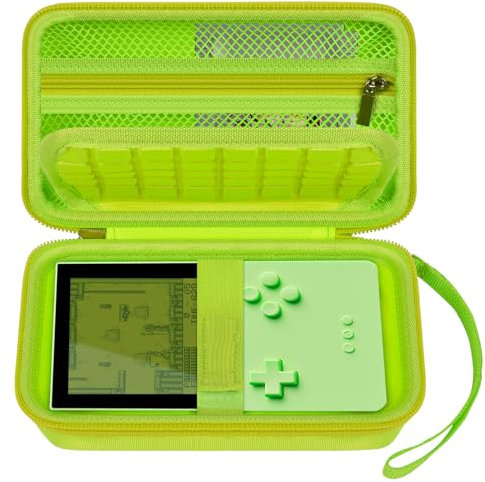 Againmore Hard Case Compatible with Analogue Pocket Handheld Game Console, Portable Mini Game Player Storage Bag for Video Games Cards, Charging Cable and Accessories (Box Only)-Green