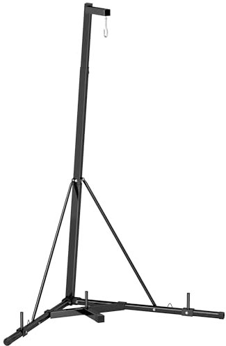 SPORTNOW Support de Sac de Frappe sur Pieds Pliable réglable en Hauteur avec Base lestée Charge Max. 60 Kg Acier Noir