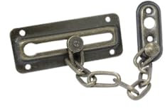 QCAA Chain Door Guard Sturdy & Rust-Resistant Steel Chain Locks for Inside Door and ExtraFront Door Lock, Antique Brass, Made in Taiwan, 1 Pack