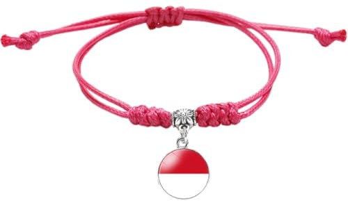 Monaco-Flaggen-Armband,Verstellbares Monaco-Flaggen-Symbol-Armband,Monaco-Flaggen-Armband,Unterstützendes Monaco-Armband Für Männer Und Frauen,Ethnisches Patriotisches Ornament,Wie Abgebildet,