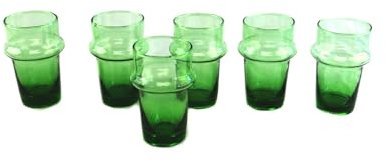ARTIGIANATO VULCANO Lot de 6 verres marocains en verre beldi