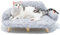 MEWOOFUN Katzensofa & Katzen Bett, 66 x 46,5 x 21,6 cm Erhöhtes Holz-Katzenbett mit Waschbarem Matratzenbezug, Robustes, Modernes Katzenmöbel für Schlafende Katzen (grau)