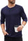 COOFANDY Mens T Shirts Long Sleeve Henley Tshirt Grandad Collar Shirts Button Thermal T-Shirts Smart Shirts Full Sleeve Navy Blue M