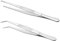 NHQ 2 Paires Pince de Precision,Pince Brucelle,Pince Droite en Aacier Inoxydable,Pince à émousser incurvée 20 cm en Acier Inoxydable Professionnel Antidérapant,Longue Pince Droite