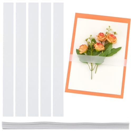 GORGECRAFT 160Stk Papier-Einladungsband Bauchband Für Hochzeiten Durchscheinend Durchscheinende Displaykarten Bauchbänder Rechteckig Pergament-Umschlagband Für Partyeinladungen Einladungen Zubehör