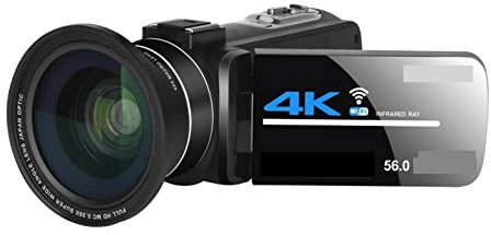AUBEST Video Camera Camcorder 56MP Digital Cameras For Photography 4K Camcorder Webcam Vlog Set 18X Digital Zoom Night Vision Video Recorder(No SD Card,With Lens)