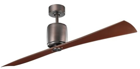 Elstead Ferron Ventilatore da soffitto a 2 pale da 152 cm, bronzo spazzolato a olio, telecomando