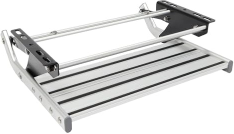 Wohnmobil Trittstufen Klappbar, Single Step, Teleskoppedal Anti-Rutsch, 54x61CM für RV Wohnmobile Reiseanhänger LKW, Tragfähigkeit 150 kg