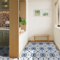 Alwayspon Vinyl Flooring, White and Blue China Self Adhesive Stick on Floor Tiles Transfer for Bathroom Kitchen, Splashback, Peel and Stick Vinyl Flooring Tiles Sticker, 24PcsX20cm/8inch