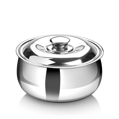 SIGNORA WARE Große isolierte Kasserolle mit Deckel, 2100 ml, Edelstahl-Heißtopf-Speisenwärmer/Kühler, Thermo-Suppen-/Salat-Servierschüssel, Edelstahl, Heißspeisebehälter, bestes Geschenk-Set für