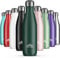 Mont-Clair Gourde isotherme - Bouteille isotherme sans BPA - Gourde inox 1L, 24h froid & 12h chaud - Bouteille d'eau en acier - 1L, Vert foncé