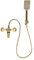 Rubinetto per vasca da bagno con doccetta per montaggio a parete, 2 funzioni, miscelatore per vasca da bagno, con tubo lungo 1,5 cm, in ottone dorato