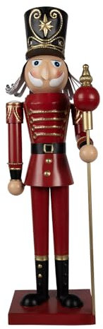 Clayre & Eef Weihnachtsdekoration Nussknacker 60 cm Rot Metall