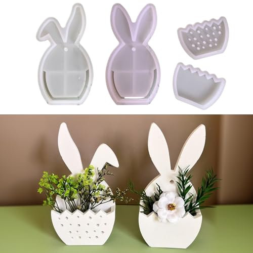 Silikonformen Gießformen Ostern Anhänger, 4 Stück Silikonform Ostern Silikonform Osterhase Gießformen Silikon Geldgeschenke Gips Zum Gießen Silikonformen Frühling Giessformen Silikon Ostern