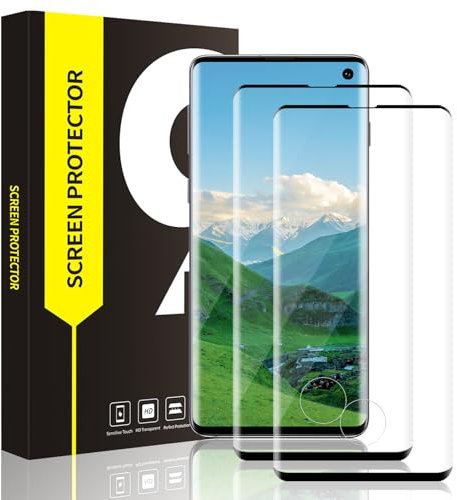VSEER Schutzfolie für Panzerglas für Samsung Galaxy S10, 2 Stück 3D Kante HD-Klar Frei von Kratzern Displayschutzfolie für Samsung S10, Anti-Blasen Anti-Shedding Hohe Auflösung Galaxy S10 Schutzglas
