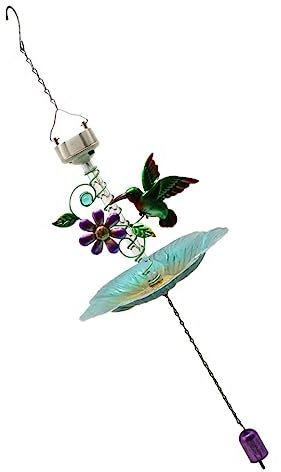 Happyyami Vogelfütterer Solar-hängefutter Für Vögel Essenstablett Solar-vogelhäuschen Solarleuchten Im Freien Verstellbares Vogelhäuschen Solarfutterspender Für Kolibris Vogelzubehör Eisen