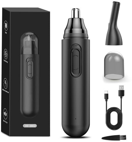 Tondeuse Nez Oreilles Sans Fil Multifonction – Coupe Poils Nez, Oreilles, Sourcils, Barbe & Corps, USB Rechargeable IPX7 Étanche, Précision Professionnelle pour Homme Femme