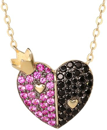 Disney Schmuck Bösewichte Halskette – Maleficent, Ursula, böse Königin, Zirkonia, Gold auf Sterlingsilber