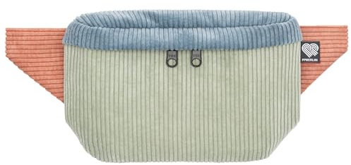 PP-Berlin Bauchtasche eckig, Cord Mint/Hellblau/Rosa, vegan, Handmade in Berlin für Damen, Herren, Unisex. Hipbag, Crossbody Bag, Schultertasche, Hüfttasche