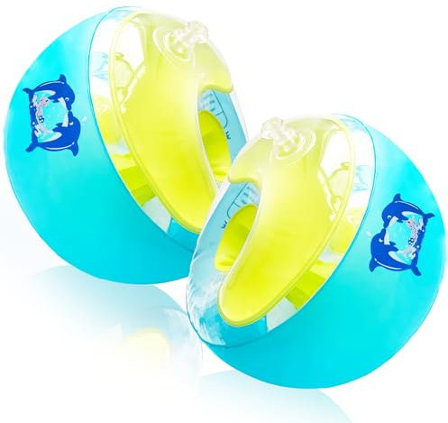 Arm Bands Schwimmflügel, 2-6 Jahre Kinder Pool-Schwimmhilfe, Pool Zubehör Mit Pumpe,Empfohlenes Gewicht 30kg, Schwimmlernhilfe zum Schwimmen Lern Gute Wahl.Geeignet für Outdoor, Pool, Strandparty