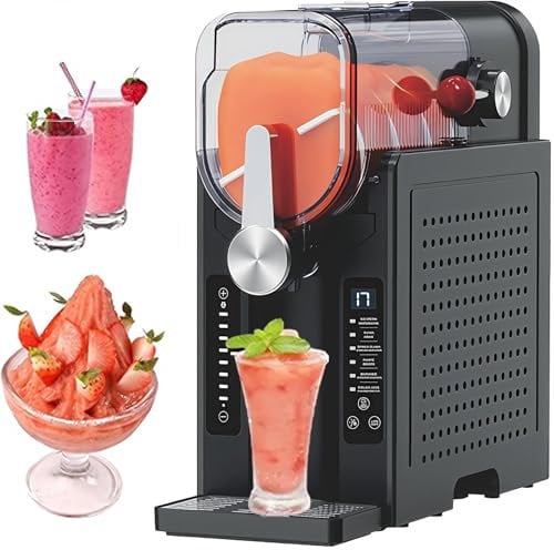 HEIHEIZI Slush-Maschine für Zuhause – 1,6-Liter-Slush-Maschine mit 6 voreingestellten Programmen für Margaritas, Frappés, Milchshakes und mehr, LED-Display, Selbstreinigung, Schwarz
