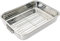 Premium Stainless Steel Roasting Pan with Removable Rack – Deep Oven Tray with Folding Handles – Oven Roaster Tin for Turkey, Meat, Veg, Dishwasher Safe (Extra Large 42cm X 31cm)