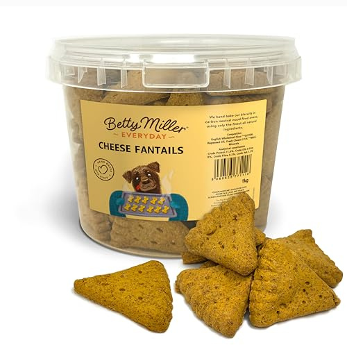 Betty Miller Dog Treats - Large Cheese Fantails - British Baked Dog Biscuits - Dog Treats for Medium Dogs