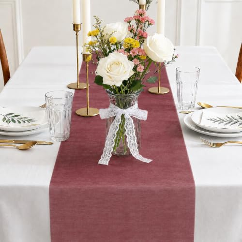 Siumir Vlies Tischläufer 30x25m Dunkelrot Tischband Hochzeit Taufe