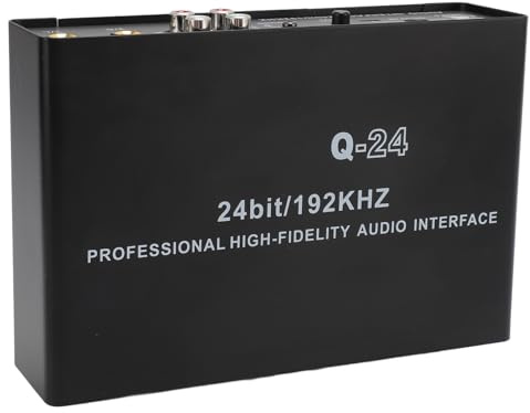 Luqeeg Q24 Sound Interface, Professional 24BIT 192KHZ HD Recording Audio Interface with Low Latency Real Time Monitoring and Active Noise Reduction, Ideal for Live Broadcast Music
