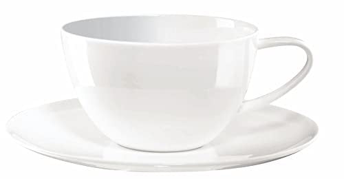 ASA Selection à Table Kaffeetasse mit Untere/Untertasse, Fine Bone China, Warmes Weiß, 210 ml, 1912013