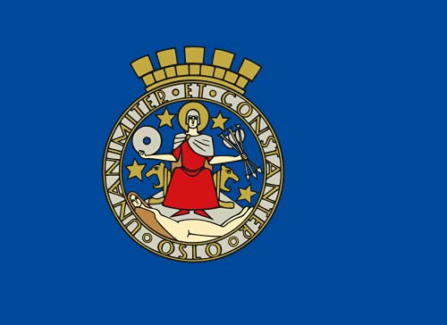 Flagge Oslo | Querformat Fahne | 0.06m² | 21x29cm für Diplomat-Flags Autofahnen