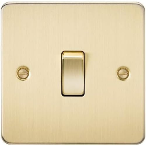 KNIGHTSBRIDGE FP1200BB Flat Plate 10AX 1G Intermediate Switch-Brushed Brass