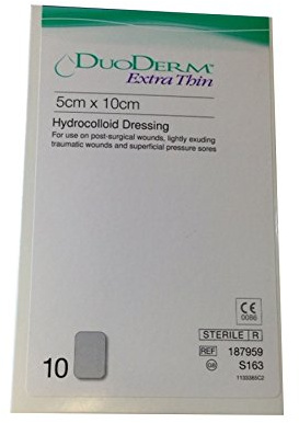 DuoDerm Extra Thin Hydrocolloid Dressing 5cm x 10cm - Pack of 10