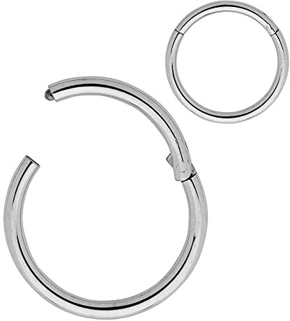 (1,0/11mm) Nasenring Hoop Titan Knorpelohrring Septum Clicker Ring Klappbarer Segmentring Lippenring Conch Daith Helix Rook Tragus Lobe Snug Ear Body Piercing Schmuck