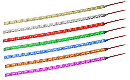 12V LED Strip Wasserdicht mit Kabel Selbstklebend 5050 SMD Beleuchtung 3M (Blau, 40cm)