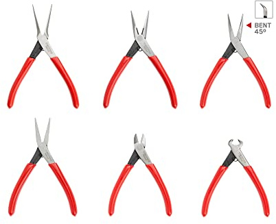 TEKTON Mini Zangen Set 6-teilig (Nadelnase, lange Nase, flache Nase, Schneiden) | PMN99906