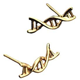 Ohrstecker Molekül DNA Strang Atome Chemie geometrisch rosé golden Ohrringe Stecker