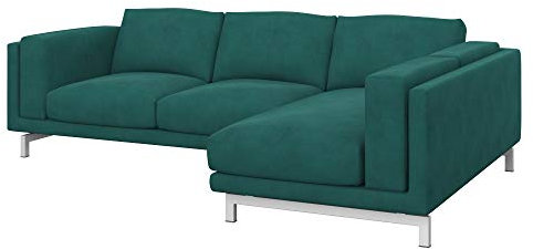 Soferia Sofabezug Kompatibel Mit NOCKEBY 2er-Sofa Sofaüberzug Sofaüberwurf Sofaschoner Cover Einfache Reinigung Allergiefrei Wasserabweisend Majestic Velvet Türkis
