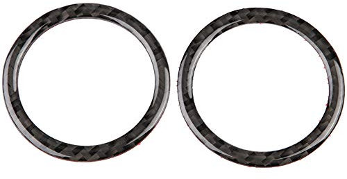 Aramox Carbon Interieur Dekor, 2 Stück Air Condition Vent Outlet Ring Dekoration Zierblende für C-Klasse W204 05-12