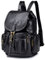 SPAHER® Rucksack Damen Klein Leder, Wasserdicht Mini Rucksack Damen Elegant Daypack Casual Diebstahlsicher Lederrucksack Vintage, Schwarz